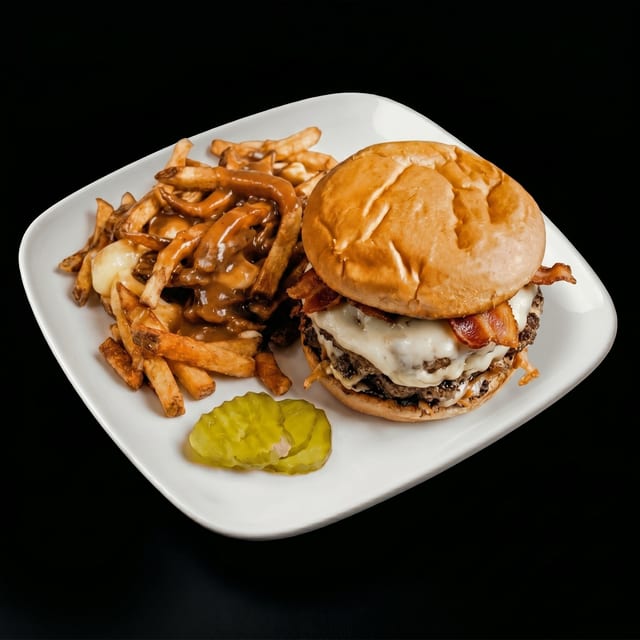 Sticky Burger Dinner.